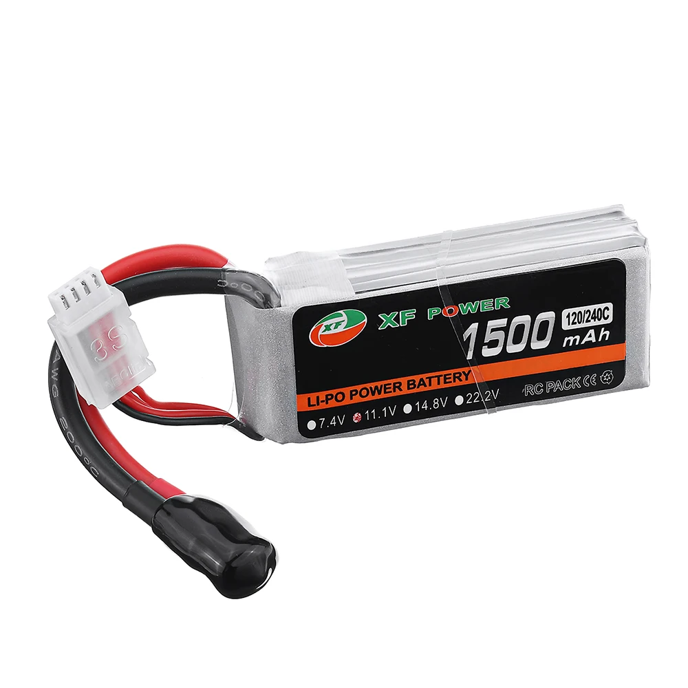

2PCS XF POWER 11.1V 1500mAh 3S 120C/240C Lipo Battery XT60 Plugfor FPV Drone RC Quadcopter Airplane Helicopter