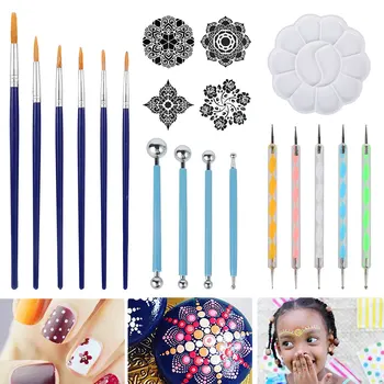 

20Pc Dot Mandala Tools Pottery Set For Painting Rocks Stone DIY Ceramic Pottery Supplies Mandala Embossing Dot Kit Painting Tool