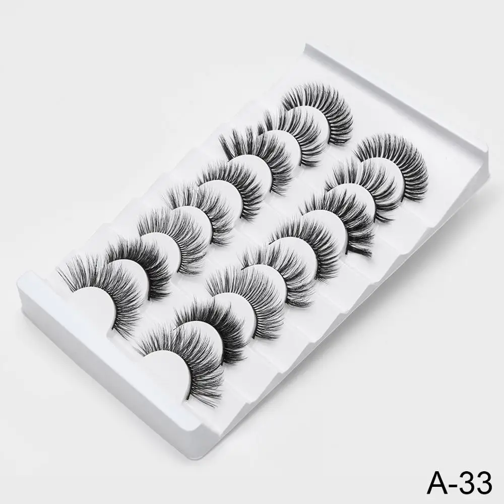 A33 5/8 пар, натуральные длинные 3D ресницы из искусственной норки, толстые, ручная работа, полная полоска, ресницы, объемные, мягкие, норковые ресницы, накладные ресницы - Цвет: A33