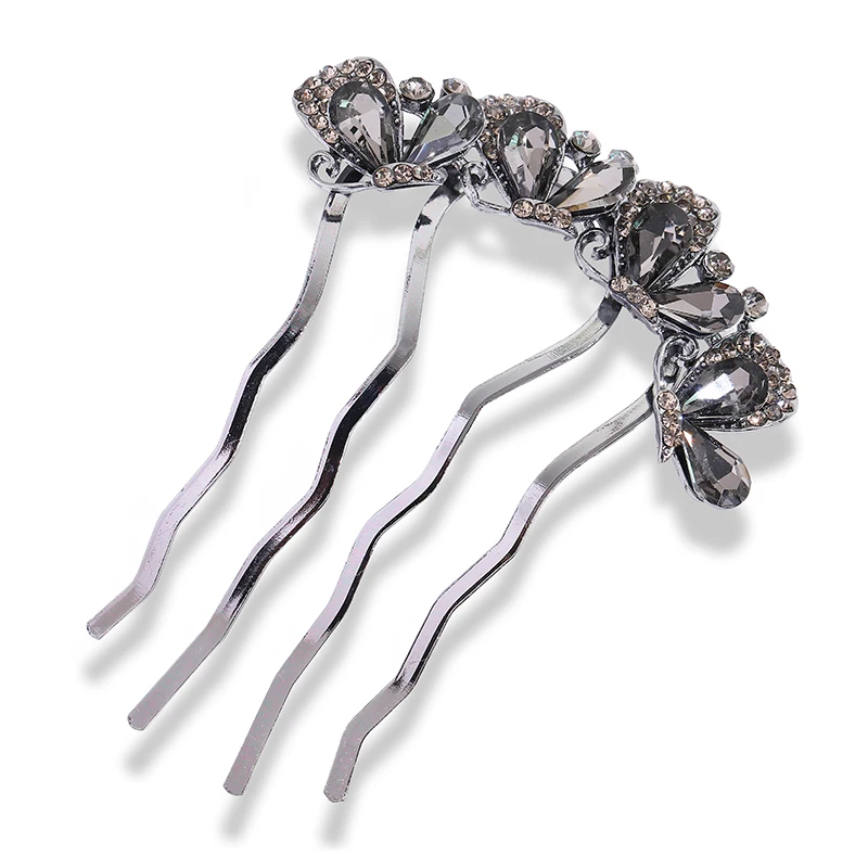 Fashion Crystal Flower Hair Comb Jewelry Women Wedding Hair Accessories Banquest Peacock Butterfly Clip