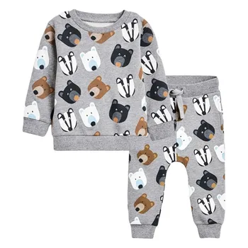 

Children Winter Clothes Baby Boys Cartoon Clothing Set Cartoon Bear Printed Sweatsets for Baby Boys Girls Kids Clothes New Suits