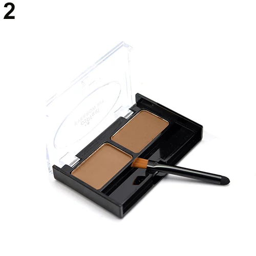 Girls Women Eyeshadow Cake Makeup Tools 2 Color Waterproof Eyebrow Powder Eye Shadow Eye Brow Palette + Brush Eyebrow Enhancer Girls Women Eyeshadow Cake Makeup Tools 2 Color Waterproof Eyebrow Powder Eye Shadow Eye Brow Palette + Brush Eyebrow Enhancer