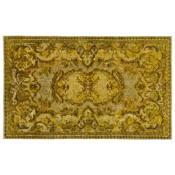 

Handmade Yellow Vintage Turkish Carved Area Rug 164x268 Cm-5'5''X8'10''