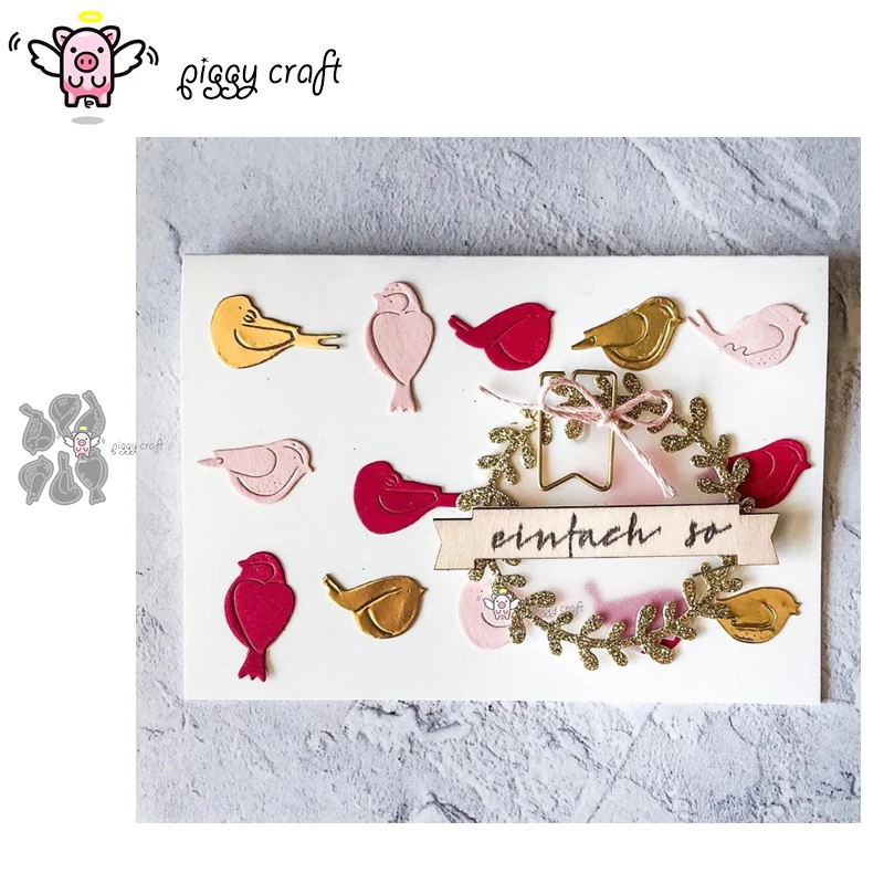 Piggy Craft metal cutting dies cut die mold 6Pcs Bird decoration Scrapbook paper craft knife mould blade punch stencils |