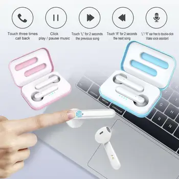 

Cute Real Wireless Bluetooth Earphone Bass Waterproof Headphones In ear Sport Headset LED Display MIC for iPhone Samsung Xiaomi
