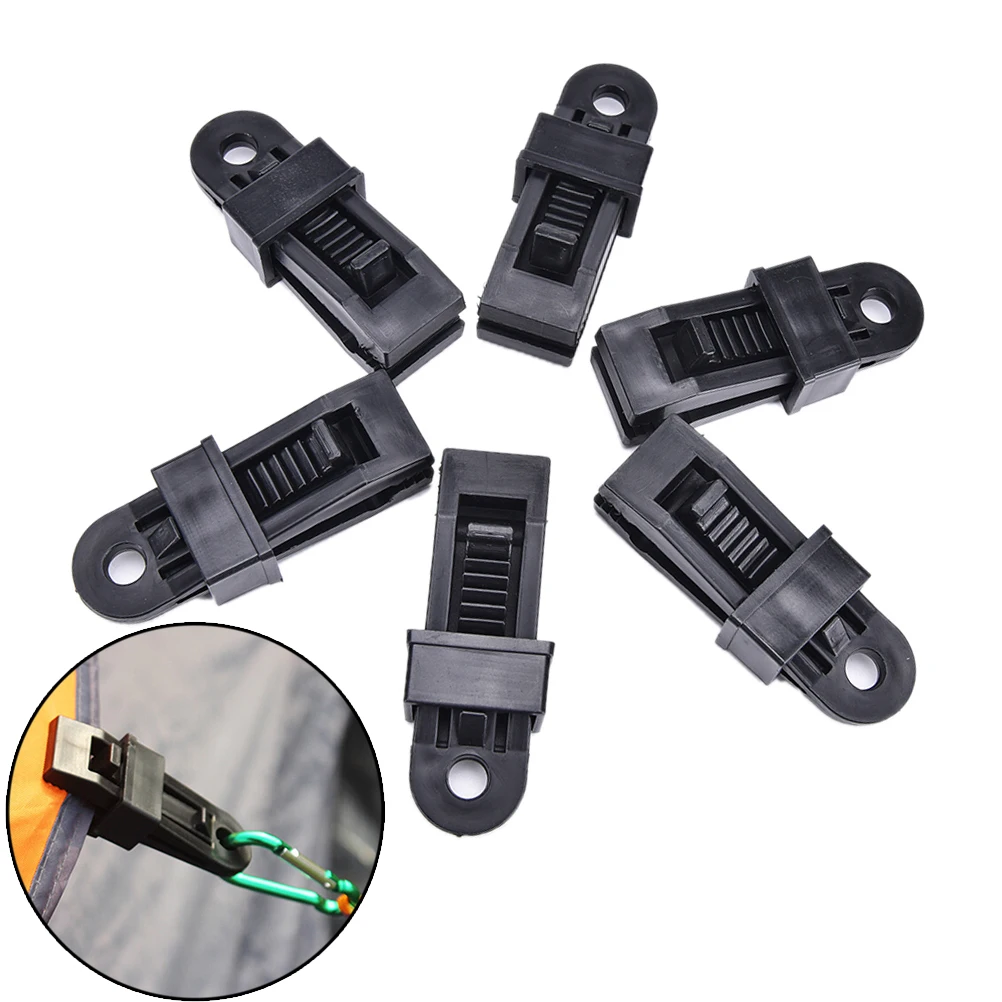 6Pcs/Sets Selling Tents Awning Wind Rope Clamp Awnings Outdoor Camping Plastic Clip Clip Tents Awning Accessories
