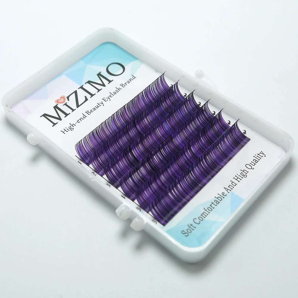MIZIMO Neue multi-farbe gemischt pfropfen falsche wimpern regenbogen farbe wimpern verlängerung
