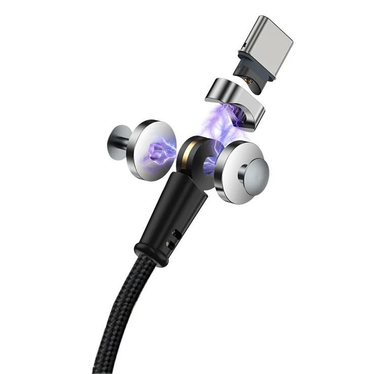 Магнитный зарядный usb-кабель на 180 градусов для iphone, huawei, Xiaomi, type-C, магнитный usb-кабель Micro USB, провод для мобильного телефона