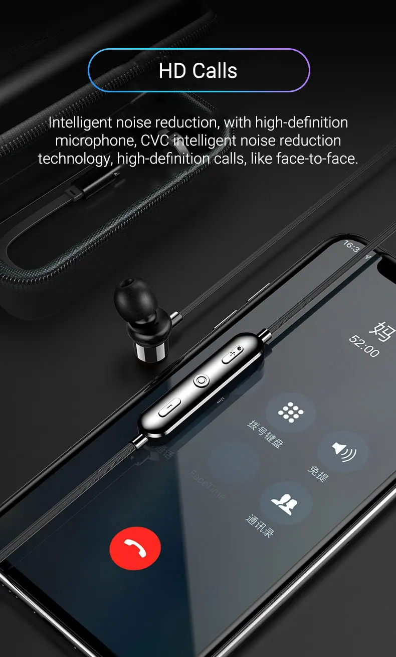 Наушники EARDECO, Bluetooth, 5,0, шейные беспроводные наушники, наушники, магнитная гарнитура с микрофоном, водонепроницаемые наушники для телефона