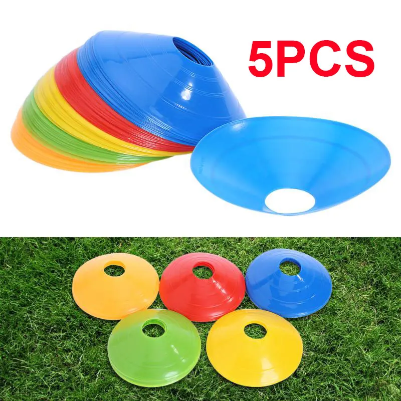Convenient Football Training Barrier Marker Cones 5pcs Skating Practice Court Beginner Soccer Marker Disc Outdoors Lawn PE
