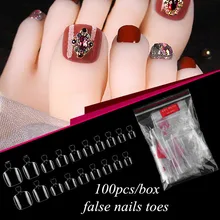 

500pcs/box Detachable Foot Unisex Nail Art Tool Clear Artificial Acrylic Toe False Nails Fake Nails Decoration