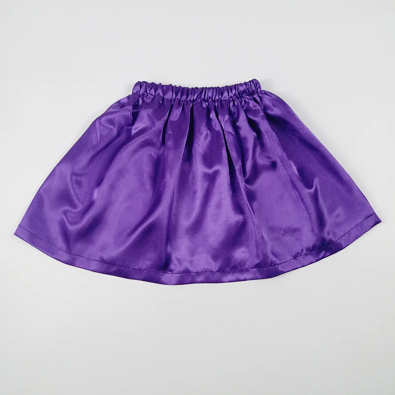 bright purple satin children baby girl summer tutu skirts kids perform dance party costume short skirt pettiskirt clothes Falda
