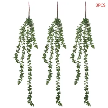 

3 Pcs Green Artificial Succulents Simulation Fake Lover Tears Hanging Plant Home Decor