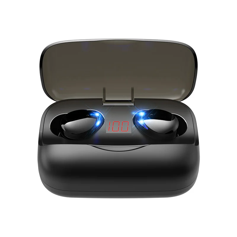 TWS 5,0, Bluetooth, беспроводные наушники, спортивные наушники, гарнитура, 3D стерео звук, наушники, микро зарядная коробка с микрофоном - Цвет: Blue light