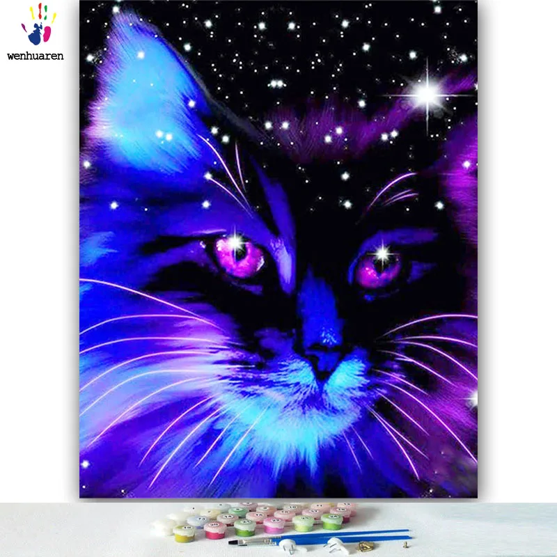 5d DIY картинки для раскраски по номерам с цветными котами и лошадьми картина