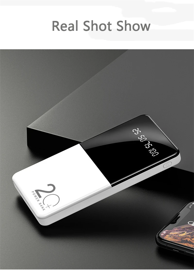 best battery pack 20000mAh Power Bank Portable Charger Powerbank External Battery Pack Power Bank for iPhone 12 11 Huawei Samsung Xiaomi Poverbank pebble power bank