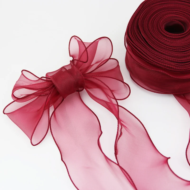 Wave Silk Organza ribbon 60mm Bow material for hair ornament gift wrapping decoration lace ribbons ribbon decoration,ribbon supplies,organza ribbon,wrapping ribbon,lace trim ribbon