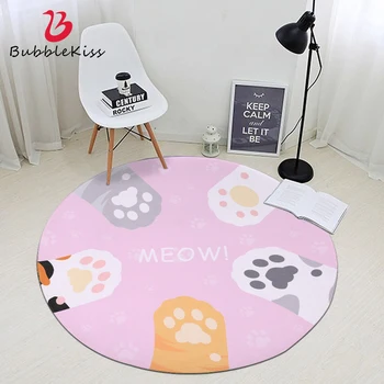 

Bubble Kiss Round Carpet Cat Paw Modern Living Room Rugs Home Cartoon Bedroom Decor Carpets Soft Non-Slip Coffee Table Area Rug