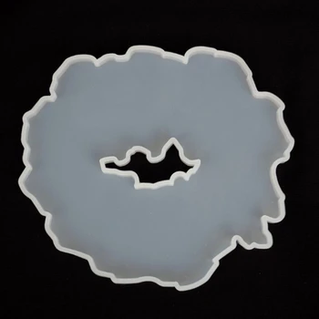 

5Pc Large Irregular Resin Coaster Molds DIY Silicone Tray Fruit Tea Cup Mat Mold A2UA