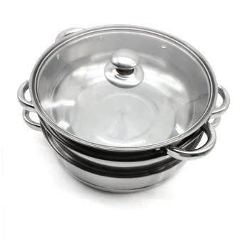 

1pc Durable Stainless Steel Steamer Cooking Gift Dual-Purpose Steamer Three-Layer Soup Steamed Pot for Home Resturant