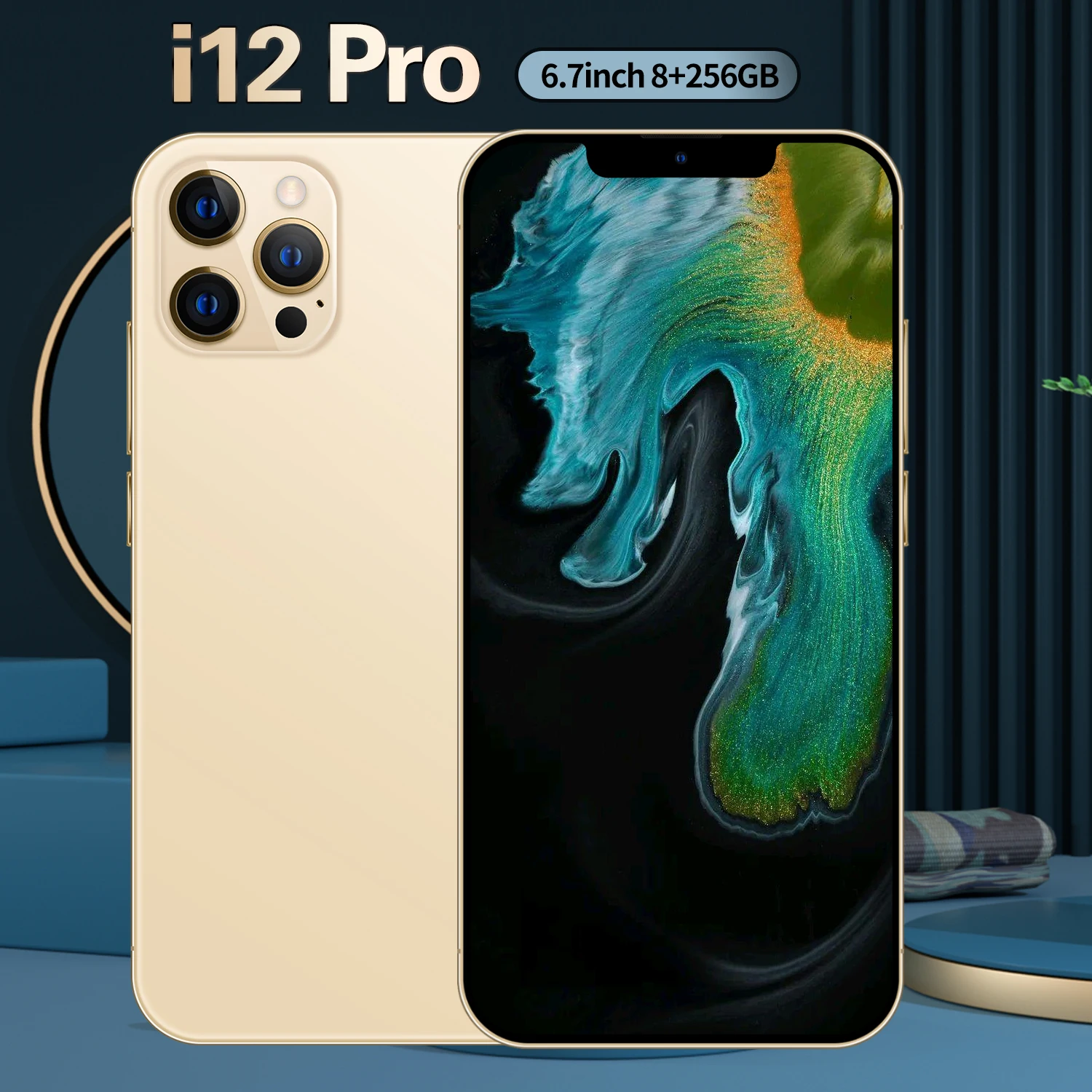 Hot Sell i12 Pro 5G 4G LTE 6.7"HD Face ID Real 12GB RAM 512GB ROM Phone ...
