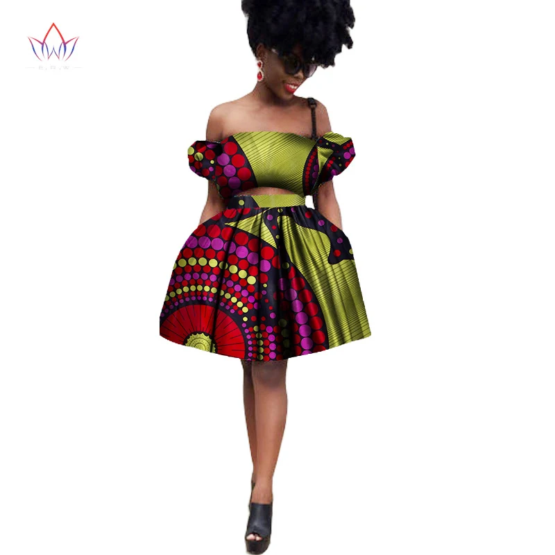 2017 довольно Для женщин Костюмы Новая мода африканских печатных Воск комплект из 2