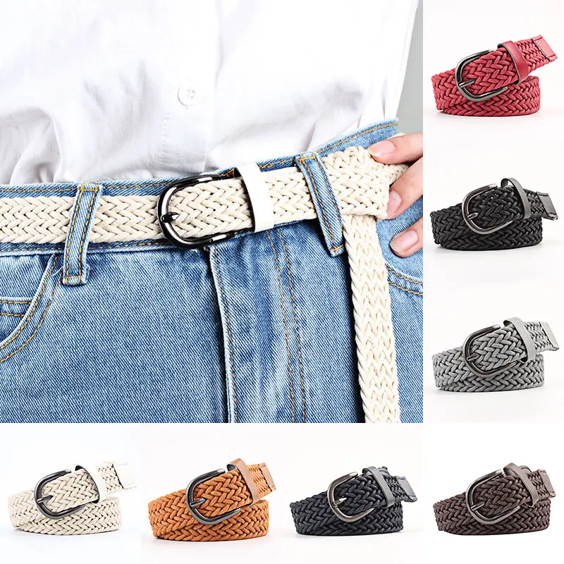 

103cm Women Waist Belts More Style Fashion Casual Stretch Twist Colorful Woven Belt Wax Rope Braided Waistband Smooth Cummerbund