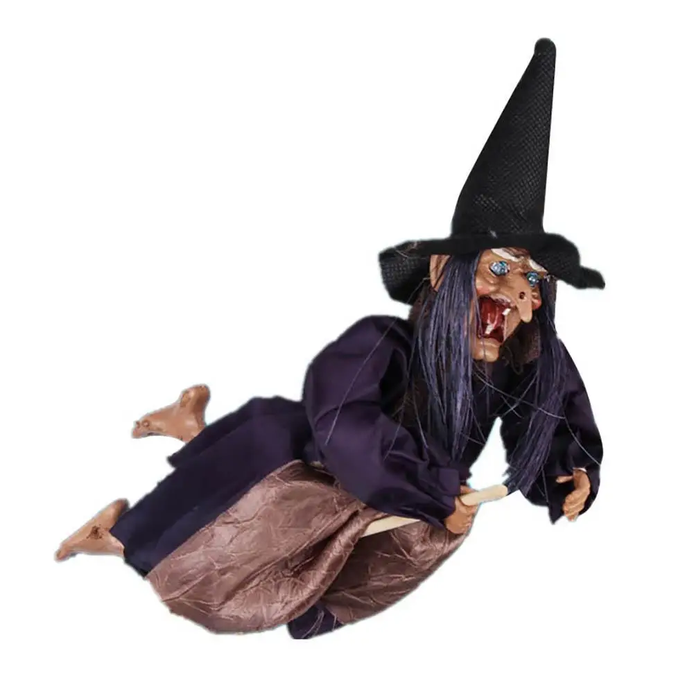

Horror Sound Broomstick Witch Toy Ornament Halloween Haunted House Bar Decor