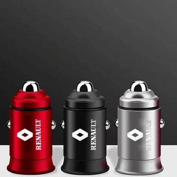 

3.1A Display Dual USB Car Charger Universal Mobile Phone Aluminum Car-Charger for Renault clio 4 duster megane 3 2 trafic captur