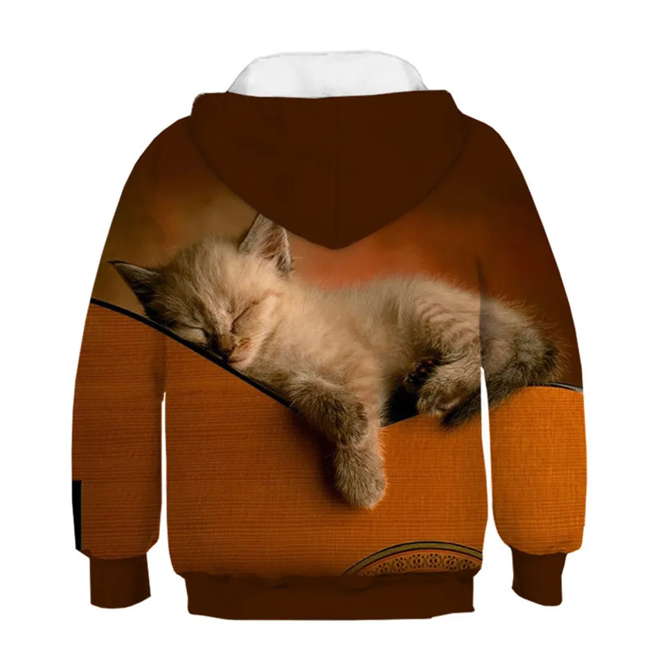 Crianças com Capuz Anos de Idade Meninos Meninas Hoodies Adorável Animal Óculos Anime Gato Coelho Peixe Impressão Camisolas Pulôver 4-13 3d 32 anime gato coelho peixe impressão crianças com