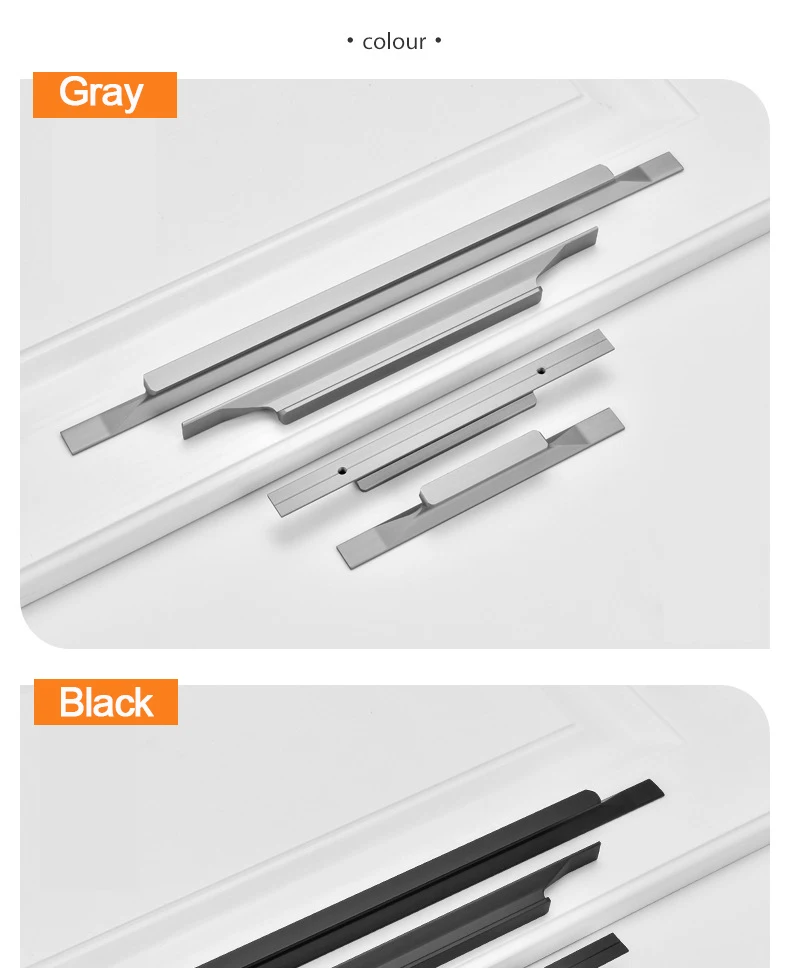 Gold Solid Aluminum Alloy Kitchen Cupboard Pulls American Style Black Cabinet Handles (11)