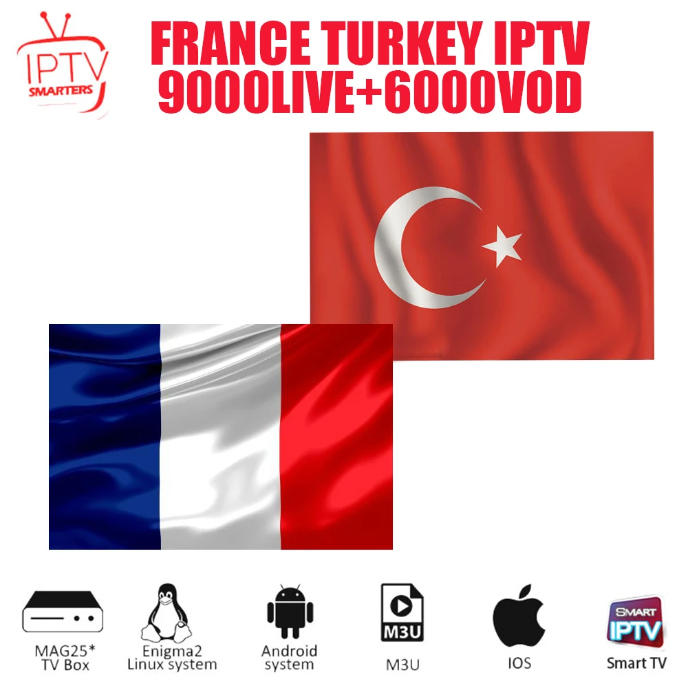 

FANCE 9000+LIVE IPTV Abonnement TURKEY IPTV Subscription Adult XXX Sports European French IPTV M3U Enigma2 Smart Android TV box