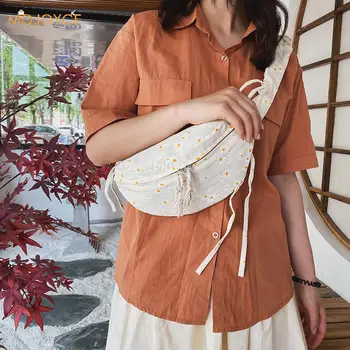 

Women Mobile Phone Pouch Classic Texture Delicate Creative Design Chic Daisy Fanny Chest Pack Travel Canvas Waist Belt Purse