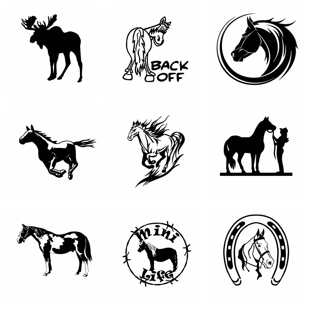 

Free Shipping Horse Car Stickers For Cars Figure Diy Adhesive Window Waterproof Auto Sticker Decoration Accessories