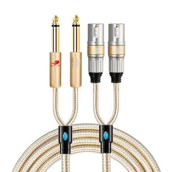 

2x 1/4 inch TS (6.35mm) male to Dual XLR male Audio Cable for Amplifier Speaker Studio Sound Mixer Console Stage Mono Cord