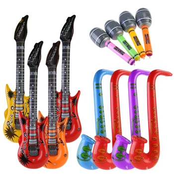 

12pccs Inflatable Tool Inflatable Guitar Saxophone Microphone Music Part Prop (Random Color) Party Supplies