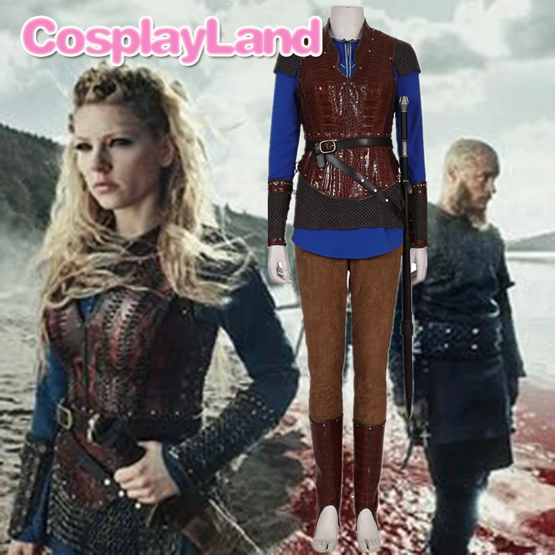 

Vikings Season 3 Lagertha Katheryn Winnick Cosplay Costume For Women Halloween Christmas Costume Outfit Accessories Boots
