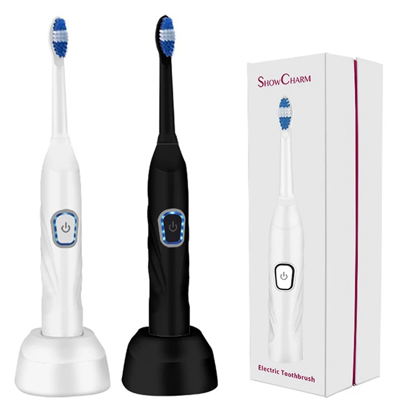 Взрослая перезаряжаемая ABS зубная щетка ультразвуковая Водонепроницаемая