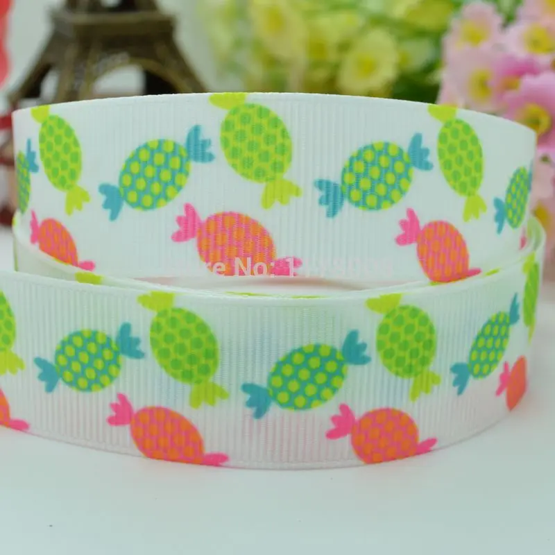 7/" 22 мм цветной яркий корсажная лента с принтом конфет, hairbow DIY ручной работы одежда материалы 50 ярдов OEM