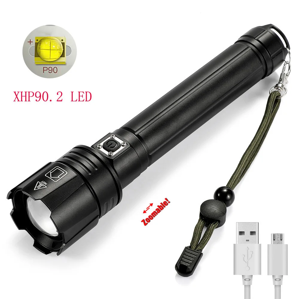 

Светодиодный фонарь XHP90.2, супер яркий, 7500 люмен, 3 режима, тактический, перезаряжаемый, масштабируемый, водонепроницаемый