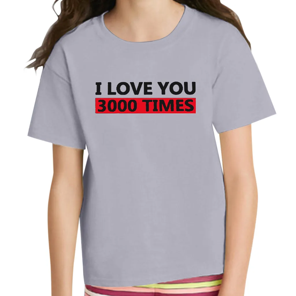Футболка с надписью «I Love You 3000» для маленьких мальчиков и девочек, топы, одежда, новинка, Прямая поставка