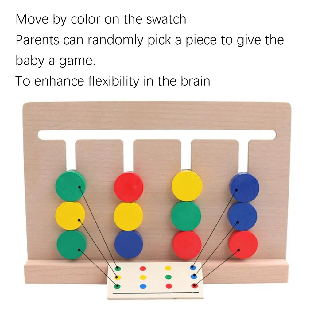  Montessori Education Four Color Game Wooden Toys Early Learning Toys Children's Puzzle Chess Teachi - 4000446017208