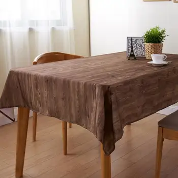 

Brown Wood Pattern Waterproof Table Cloth Rectangular Decorative Tablecloth Kitchen Table Cover Party Decoration Home Textile