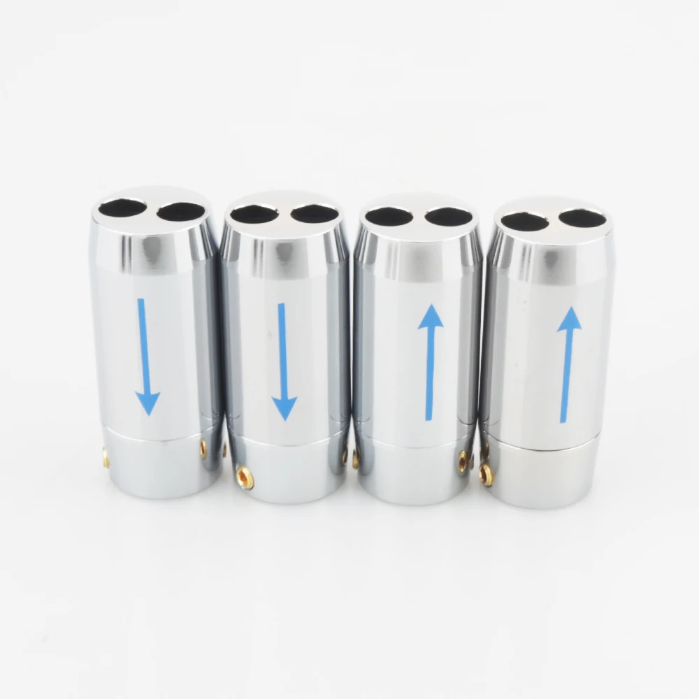 Calça de Áudio Calça de Alluminium Bota com Seta Rca para Cabo de Alto-falante 11mm a 2*7mm Hifi Calça Splitter 4xsilver y - Image 2