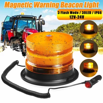 

12V 24V Truck Magnetic LED Flashing Beacon Light 30/40LEDs Strobe Warning Lamps Alarm Emergency Light For Trailer Tractor Bus