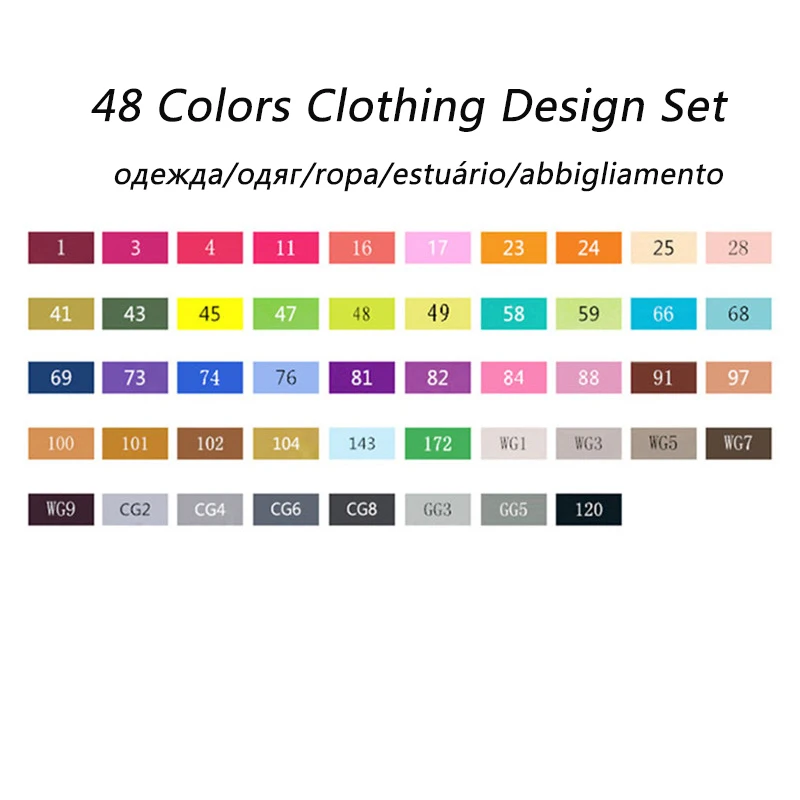 48 Clothing Design TouchFIVE художественный маркер, 168 цветов, двуглавый спиртовой эскизный маркер для школы, маркер для рисования, анимационный дизайн, школьные принадлежности - Цвет: 48 Clothing Design