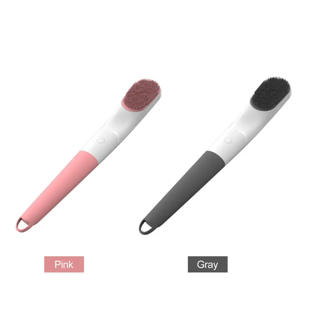 

Electric Shower Body Brush Long Handle Massage Spa Bath Brush Silicone Body Scrubber Exfoliating Body Brushes Waterproof Deep