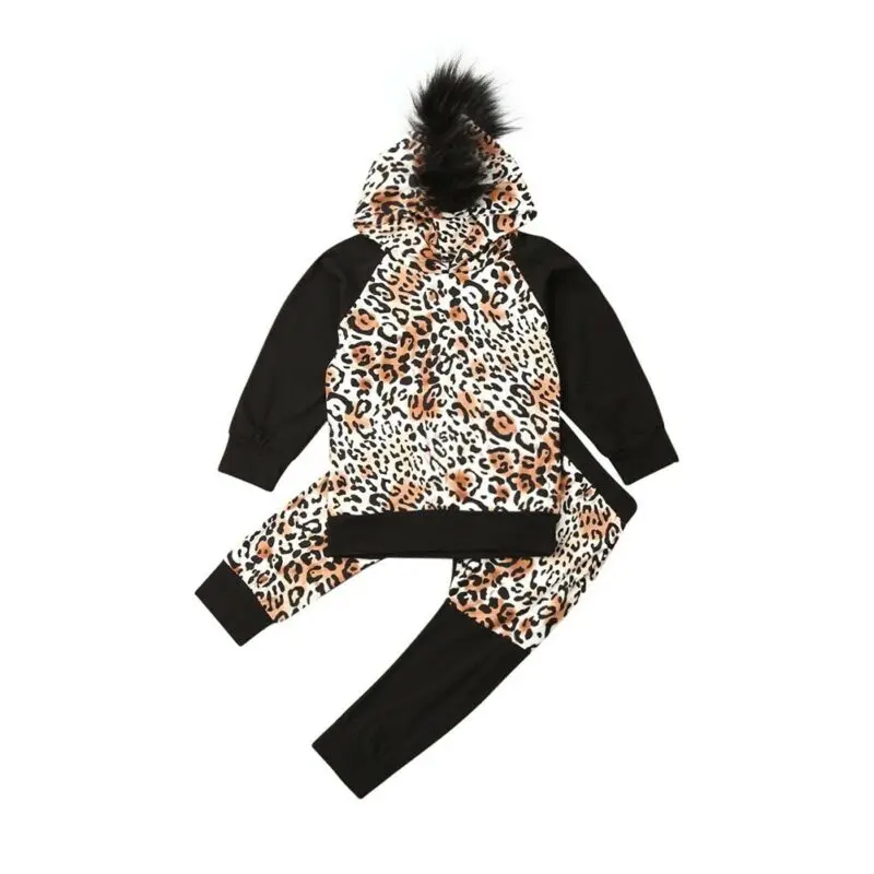 

toddler boy clothes Children fall Autumn Spring Track Suits Baby Kid Boys Lepoard Hooded Tops Pants 2Pcs Outfits Clothes Set