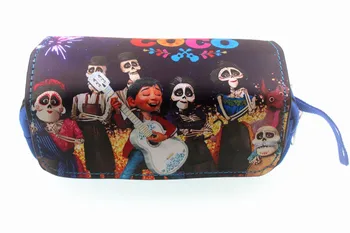 

Coco PU + Canvas Cosmetic Bag Student Stationery Pouch Bag Makeup Organizer Bag