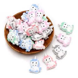 Unicorn Baby Teether 10pc/lot Penguin Panda Bear Animal  Koala Silicone Beads Elephant DIY Baby Pacifier Chain Teething Stick